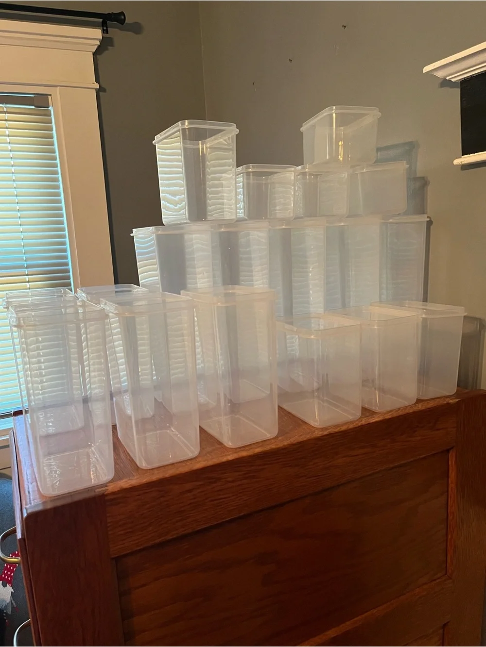 Clear Stackable Plastic Storage Containers - Set of 20